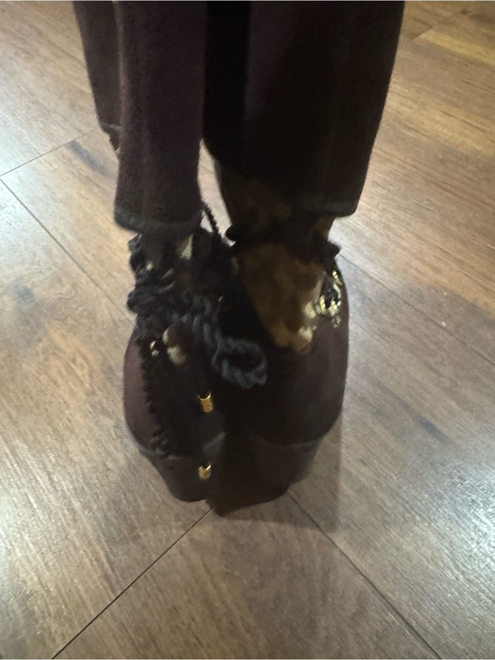 Coach Brown Signature Monogram Platform Lace-Up Boots - Picture 4 of 4